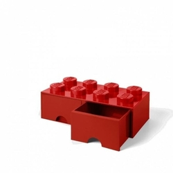 LEGO® úložný box 8 s šuplíky červený 
