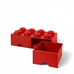LEGO® úložný box 8 s šuplíky červený 
