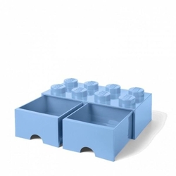LEGO® úložný box 8 s šuplíky světle modrý
