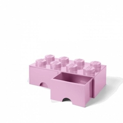 LEGO® úložný box 8 s šuplíky světle růžový
