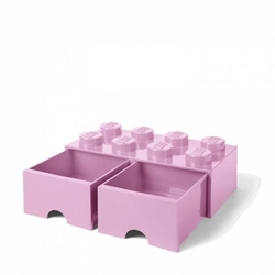 LEGO® úložný box 8 s šuplíky světle růžový
