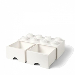 LEGO® úložný box 8 s šuplíky bílý
