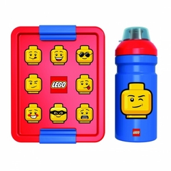LEGO® ICONIC Classic svačinový set (láhev a box) - červená/modrá 