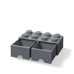 LEGO® úložný box 8 s šuplíky tmavě šedá