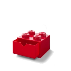 LEGO® stolní box 4 se zásuvkou - červená