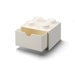 LEGO® stolní box 4 se zásuvkou - bílá