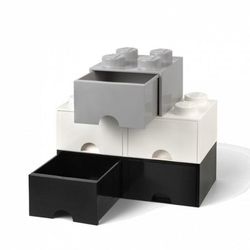 LEGO® úložný box 4 s šuplíkem šedá
