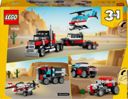 LEGO® Creator 31146 Náklaďák s plochou korbou a helikoptéra
