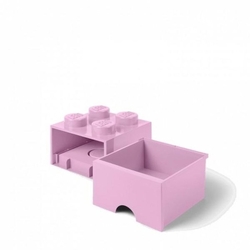 LEGO® úložný box 4 s šuplíkem světle růžová
