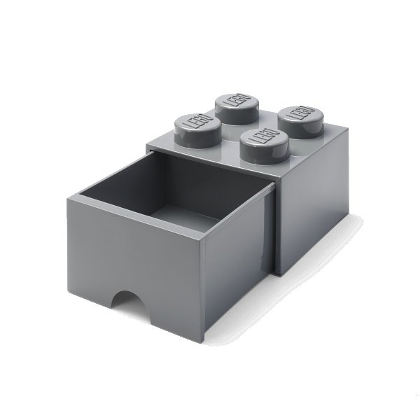 LEGO® úložný box 4 s šuplíkem tmavě šedá
